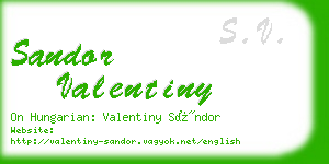 sandor valentiny business card